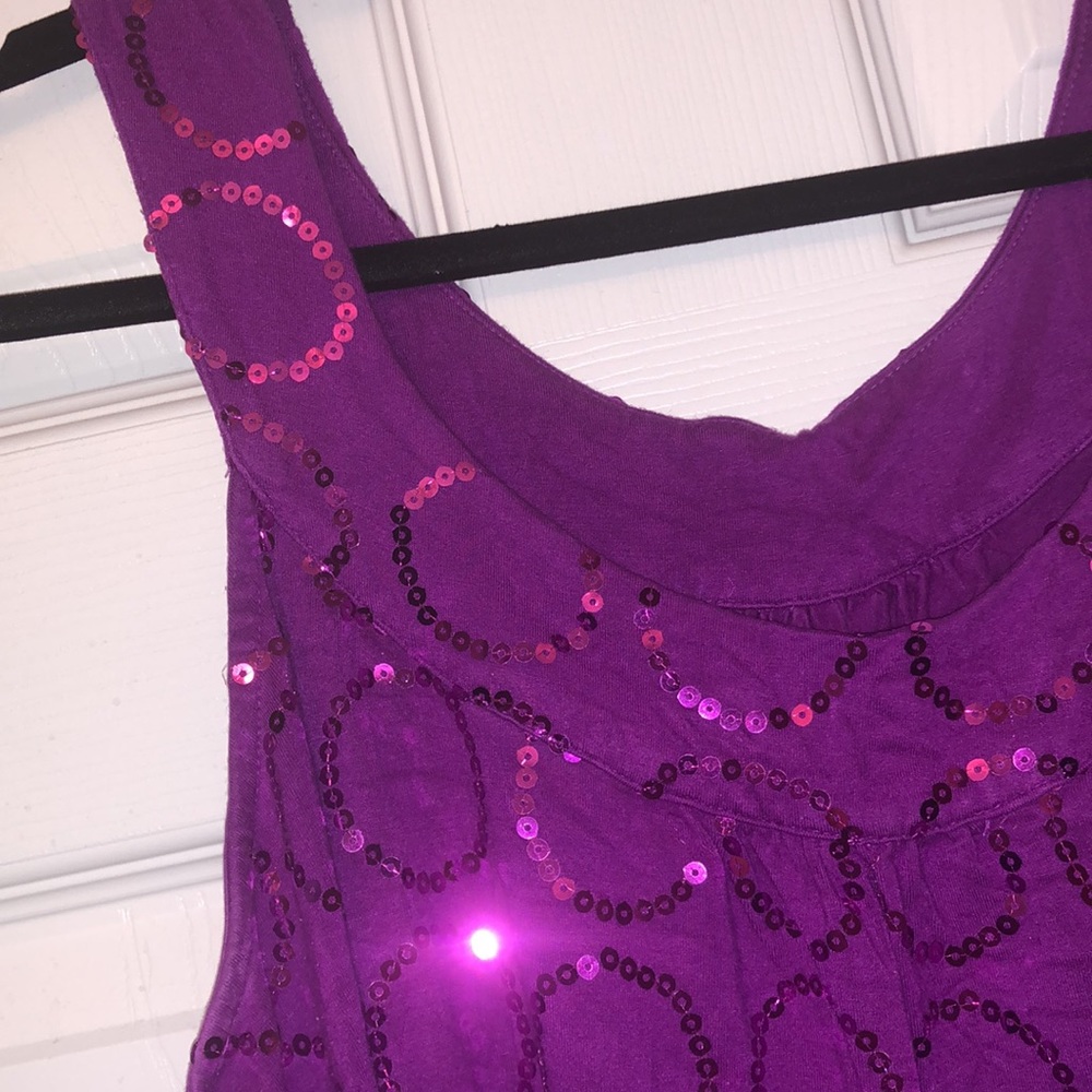 Lane Bryant Purple Sequin Tank